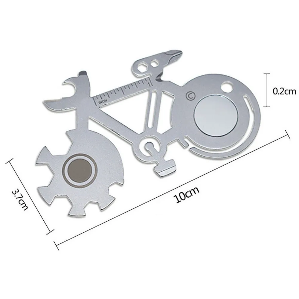 

Bottle Can Opener Bicycle-shaped Multi-function Card Portable Head Spanner Wrench Ruler Screwdriver EDC Craft Decoration