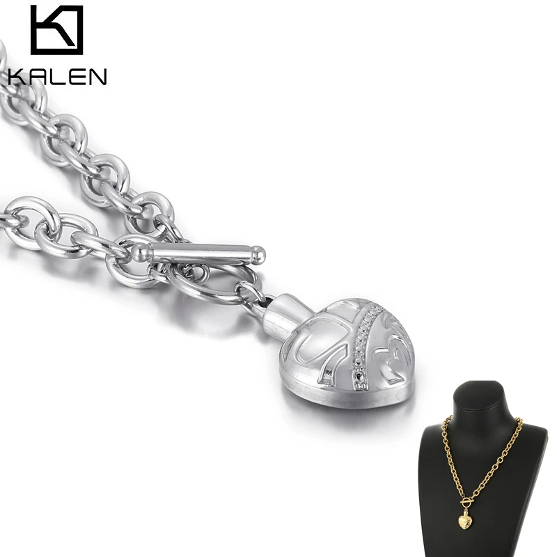 

KALEN Heart Love Choker Necklace Women Statement Party Jewelry Punk Metal Pendant Necklaces 2021 Wholesale Chains Bijoux Gift