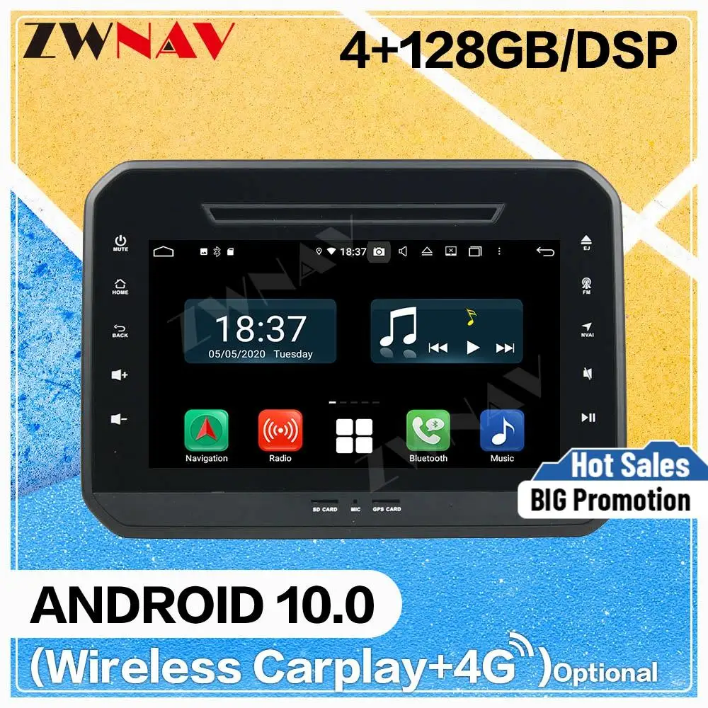 

128 ГБ DSP Carplay Android 10,0 экран Автомобильный мультимедийный DVD-плеер для Suzuki Ignis 2017 2018 GPS Navi аудио Радио стерео головное устройство