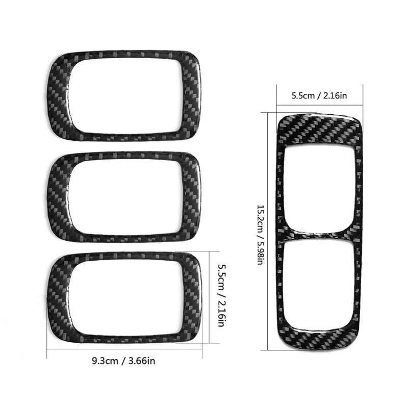 

For Porsche Cayenne Sport SUV 2003-2010 front and rear door window lift Car Accessories Interior Carbon Fiber Stickers 4PCS