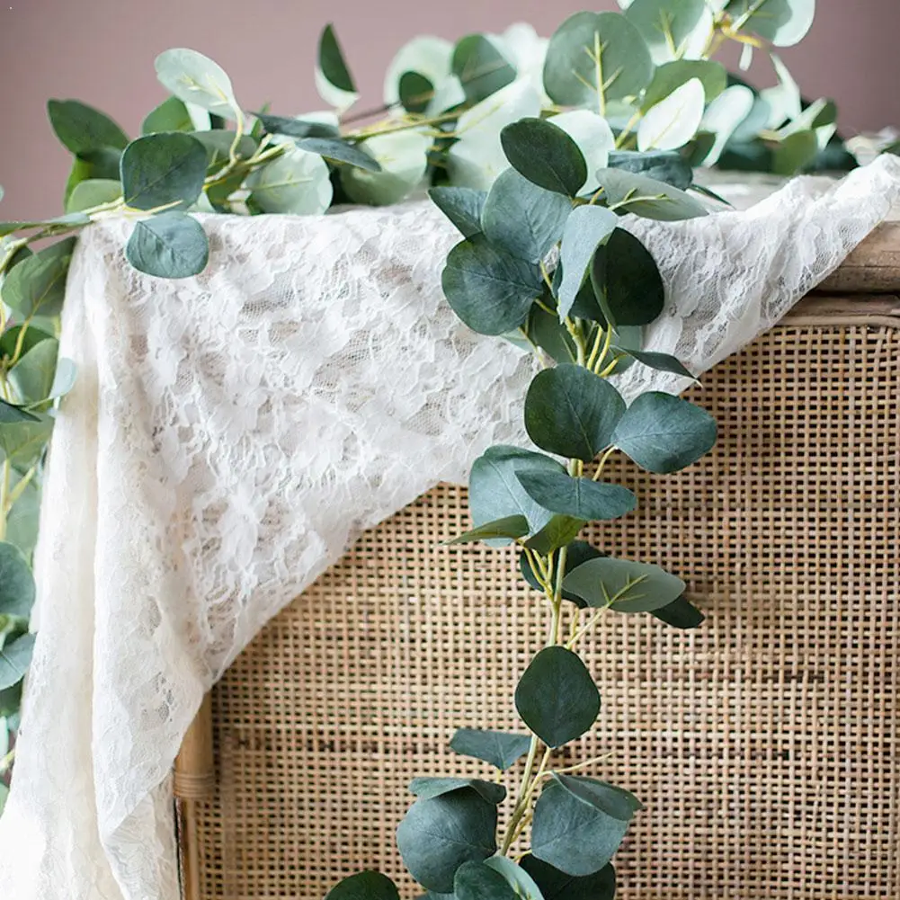 

Eucalyptus Garland Artificial Eucalyptus Rattan Wedding Rattan Eucalyptus Garland Hanging Vines Decoration Green C1N0