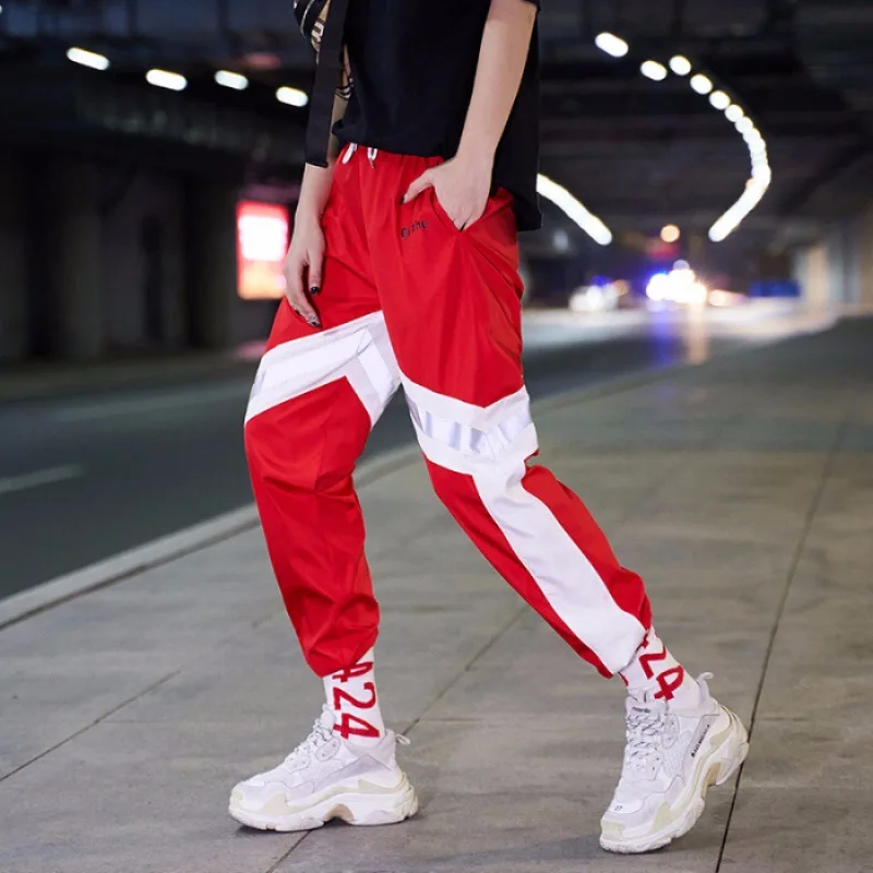 Женские брюки с высокой талией женские соединенные со вспышкой брюки-джоггеры