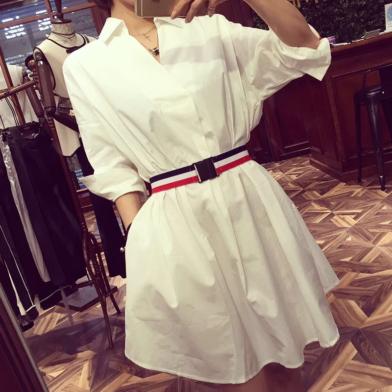 Gagarich 2019 весеннее новое модное платье Корейская белая рубашка женское свободное