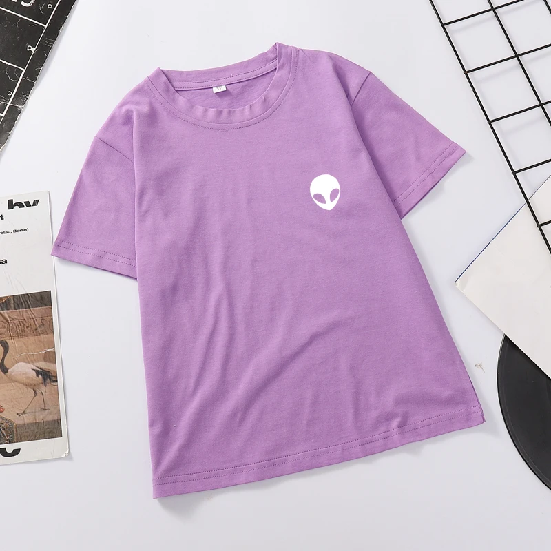 

Boys And Girls Clothes Summer Short Sleeve Casual Cotton T-Shirts Kids Harajuku Kawaii Cartoon Alien Print T Shirt Children Tops
