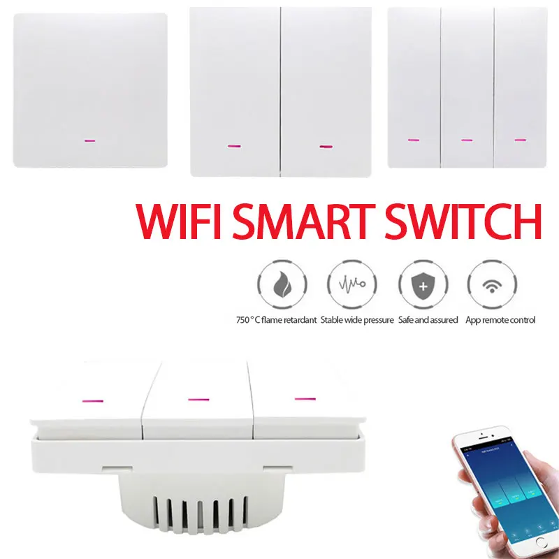 Умный настенный выключатель Tuya Wi-Fi голосовое управление через приложение 2021