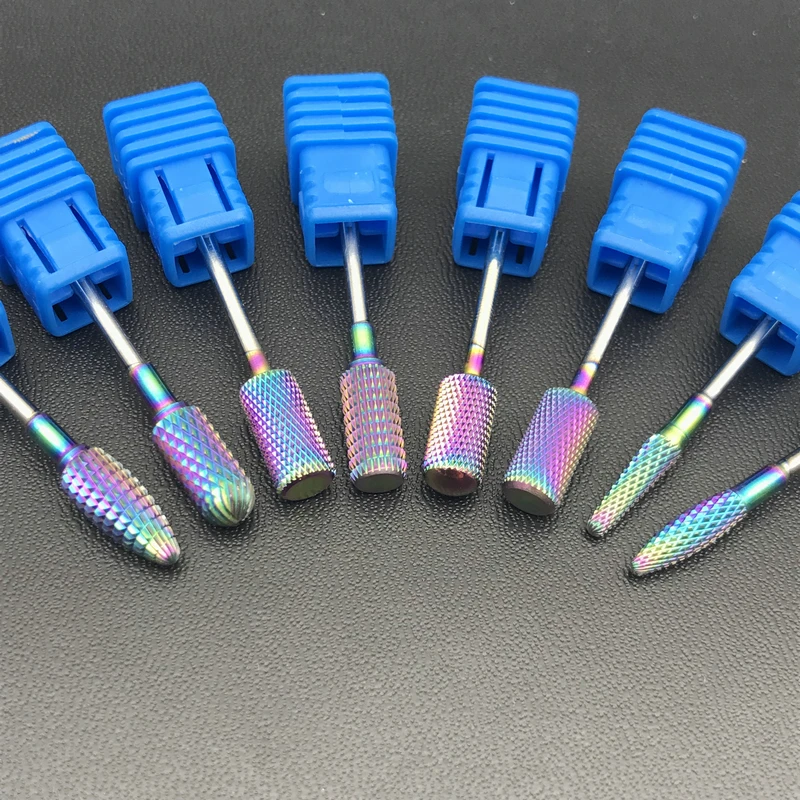 8 Тип Радужное Нано покрытие вольфрамокарбидные буры сверла для ногтей