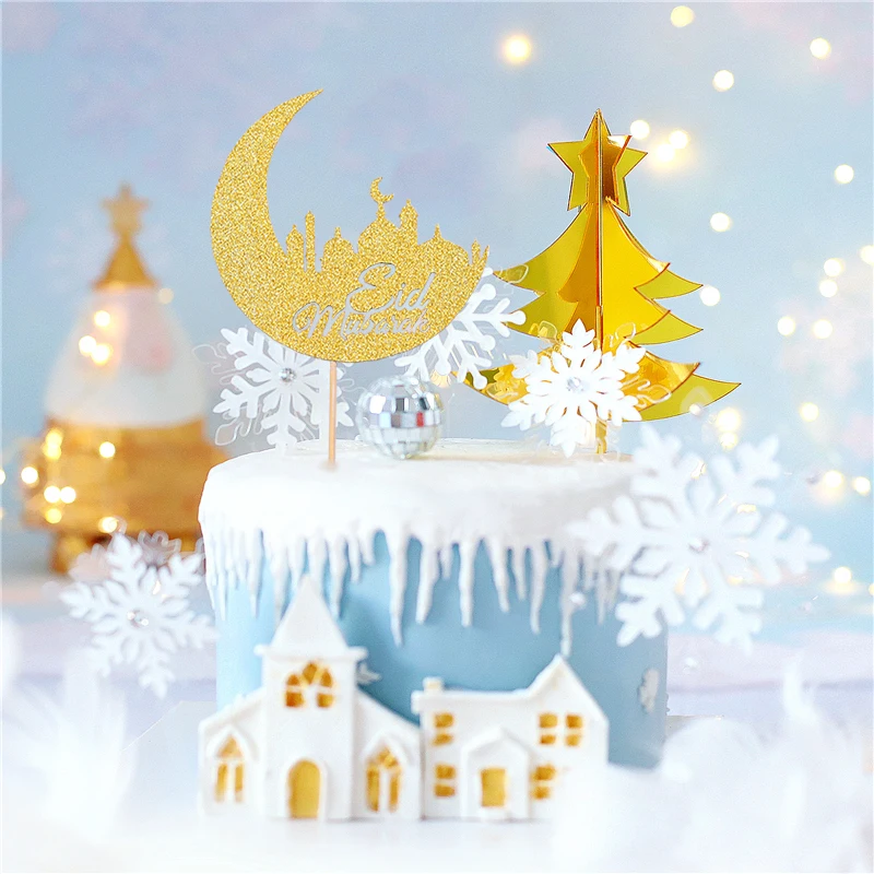 

1/10pcs Eid Mubarak Cake Toppers Ornaments Ramadan Mubarak Wooden Cupcake Topper Muslim Eid Party DIY Creative Cakes Decorations