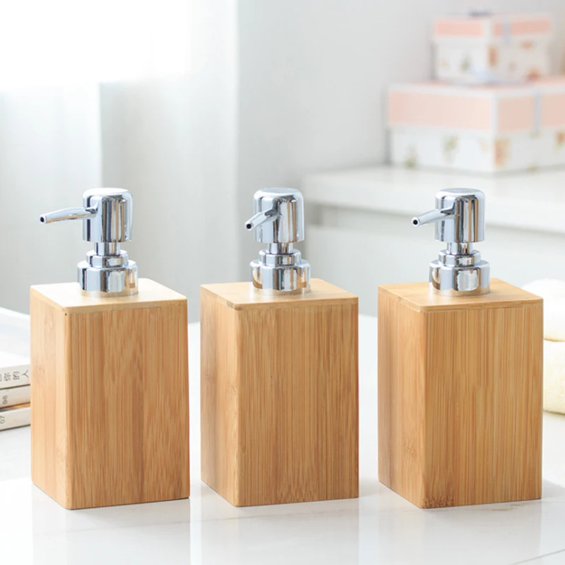 

Домашний бамбуковый бак для хранения лосьона, Диспенсер, пенораспылитель для мыла, пенообразователь, пустая Квадратная бутылка, емкость дл...