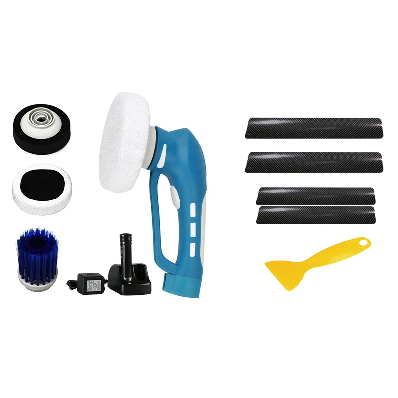 

Car Cleaner Machine Waterproof Tool Set US Plug With 4X Car Door Plate Sill Scuff Cover Anti Scratch Sticker