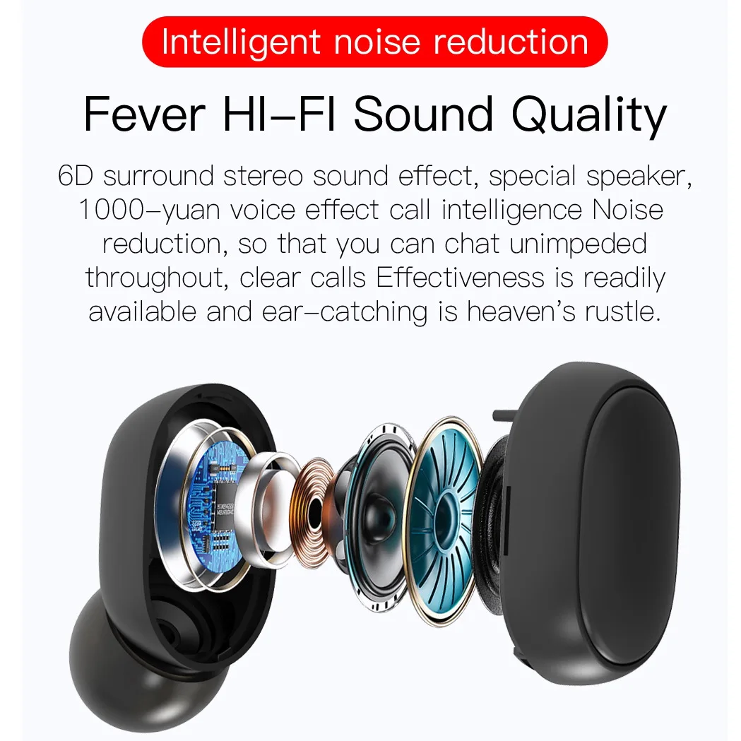 bluetooth compatible earphones 5 0 wireless earbuds tws earphone noise cancelling mic wireless headphones headset for xiaomi free global shipping