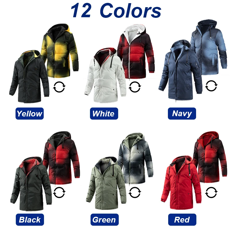 Мужская длинная теплая куртка с толстым капюшоном парка на осень и зиму мужская