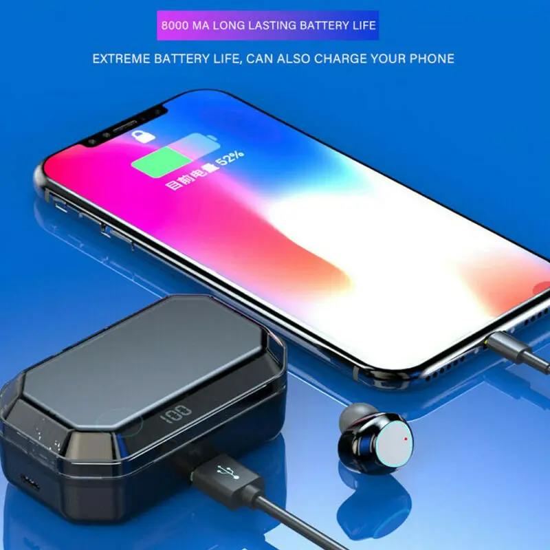 G03 6000 MAh светодиодный цифровой дисплей Bluetooth наушники 6D объемный HD звук TWS 5 0