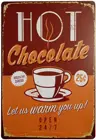 ERLOOD горячий шоколад кухонные знаки Настенный декор Ретро винтажный домашний бар металлические жестяные знаки 12X8