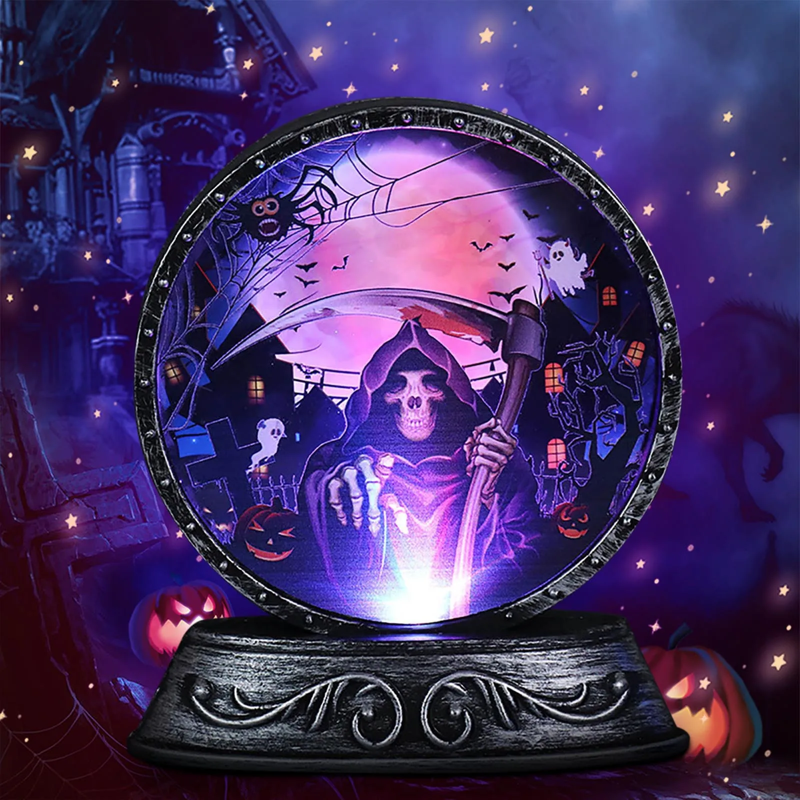 Светильник ящиеся светодиодные свечи в виде черепа и тыквы на Хэллоуин