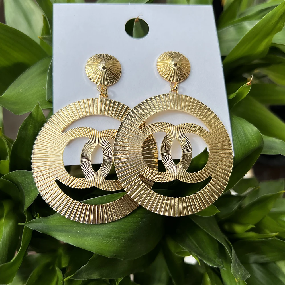 

2022 Boho Big Earrings For Woman Brand Designer C Letter Fashion Jewelry Large Women Earrings Fashion Jewelry New Year Gifts