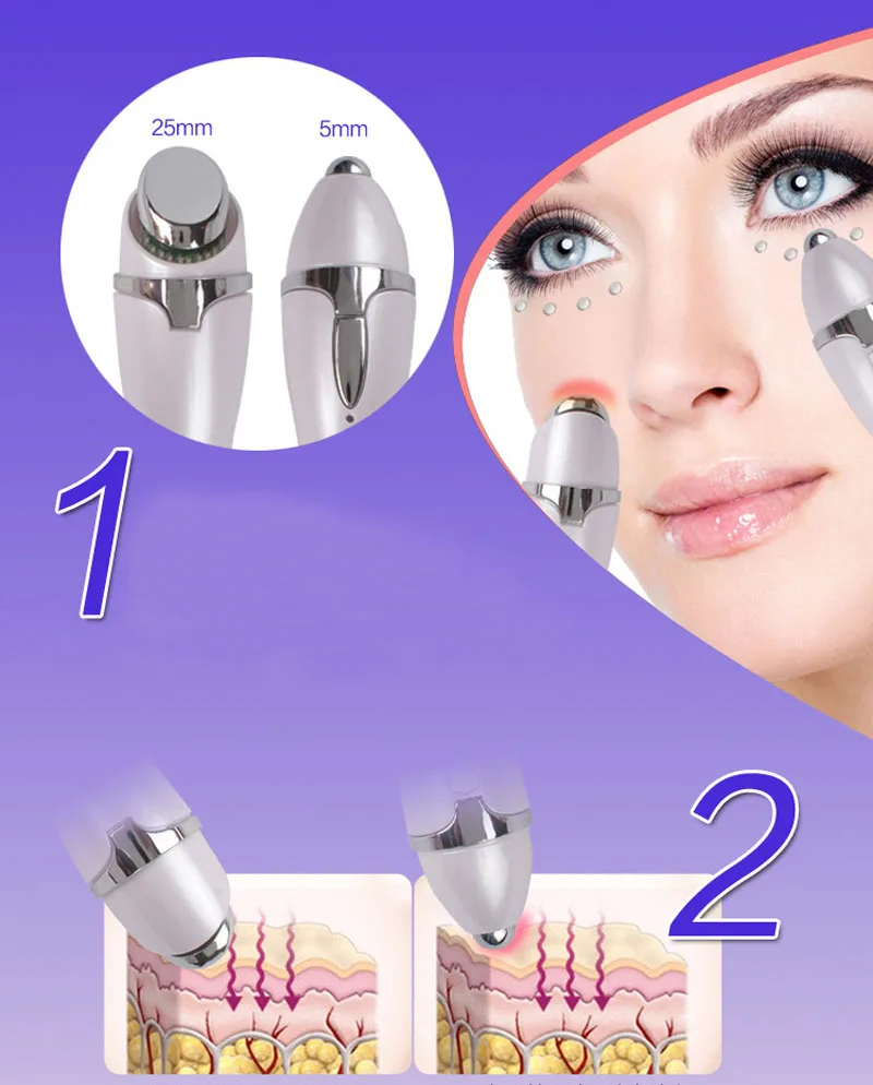 

Eye Anti-Wrinkle Dark Circle Acne Remover Pen Face Lifting Galvanic Ion Thermal Eye Vibration Massager Beauty Instrument