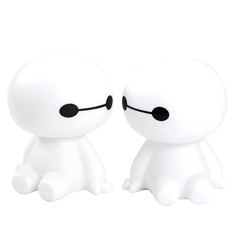 Мультипликационный пластиковый робот Baymax с качающейся головой, Автомобильные украшения, автомобильные интерьерные украшения, большие куклы героев, игрушки, орнамент, аксессуары