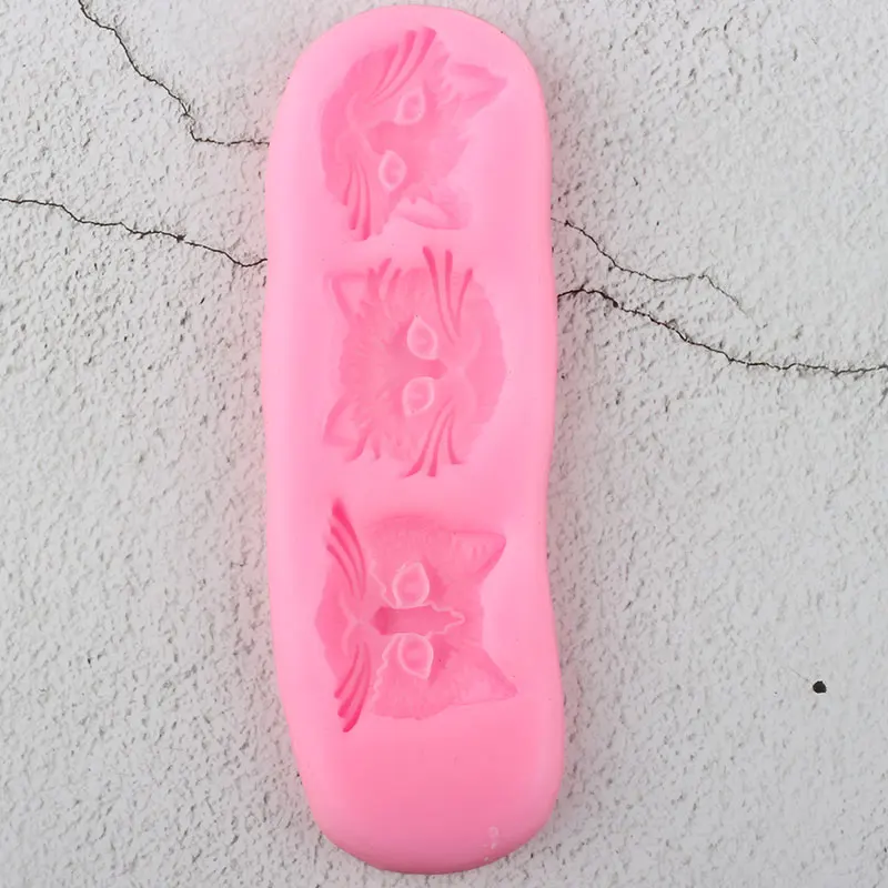 Симпатичные кошачьи мордочки силиконовые формы DIY вечерние топперы для кексов