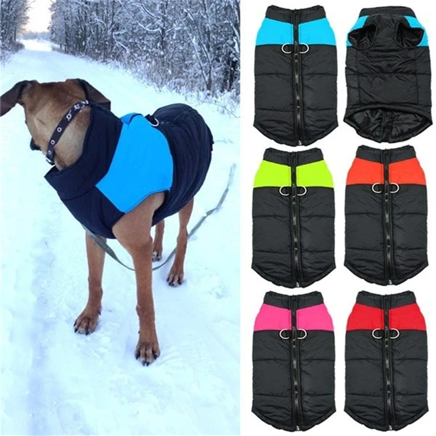 

Winter Dog Clothes Thicken Warm Cotton Coat Waterproof Vest For Puppy Small Medium Large Dog Pet snow Skiing Outfits Costumes