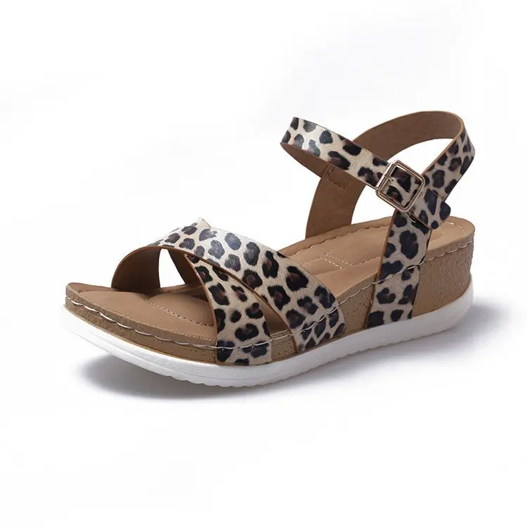 

Female Sandal 2021 Women's Large Size Med Ladies Shoes Summer Espadrilles Platform Clogs Wedge Girls New Fashion Comfort Big Med