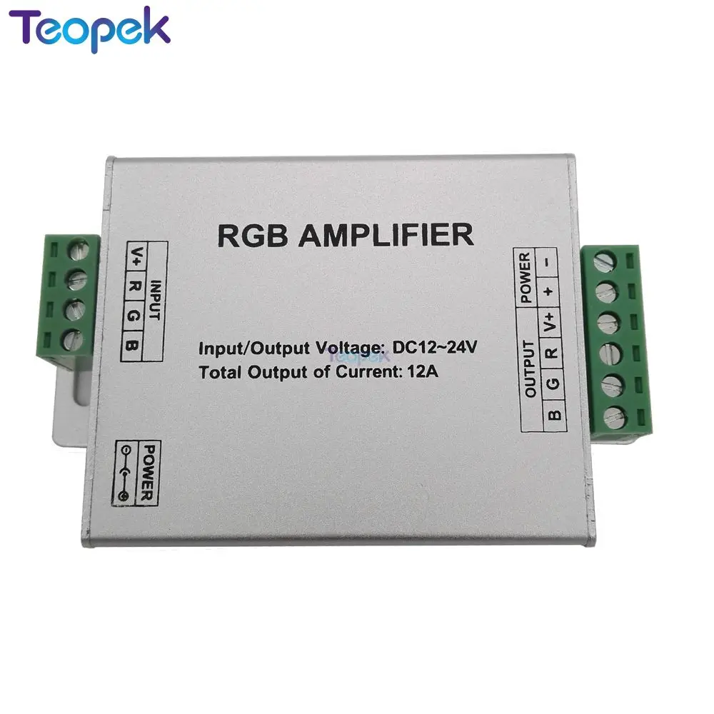 Усилитель RGB ретранслятор алюминиевый чехол контроллер Φ 12A для SMD 3528 5050