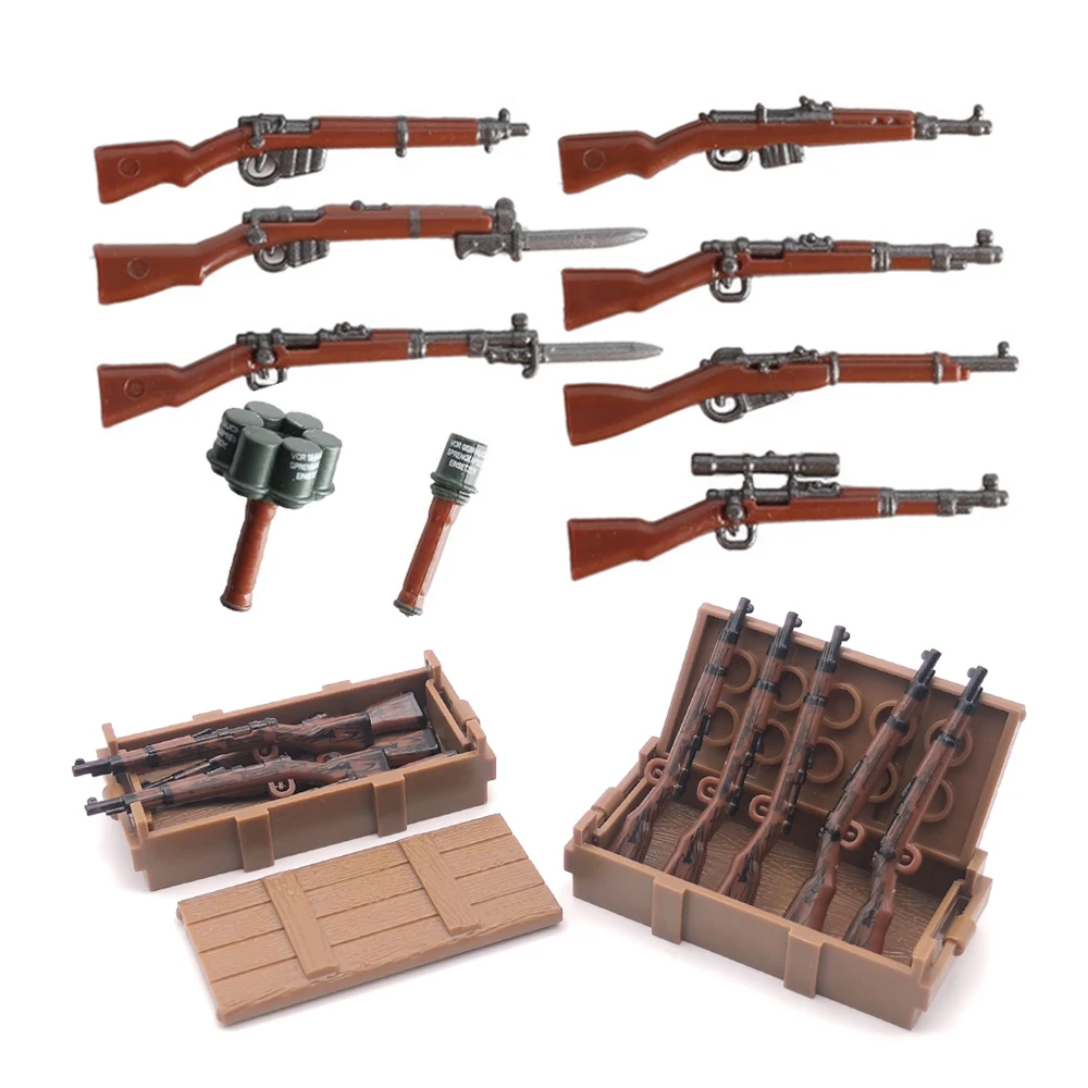 WW2 оружие для винтовки Kar98K Mosin Nagant Lee Enfield военная фигурка солдата конструктор