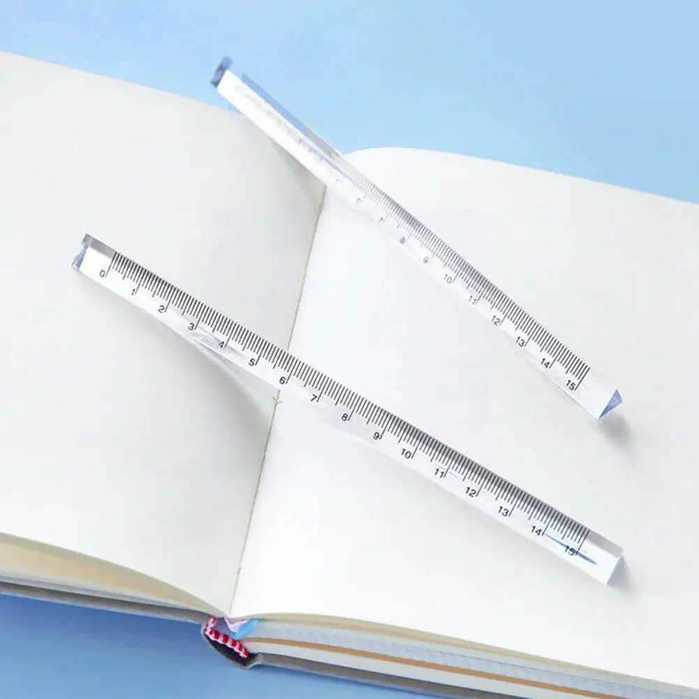 

Student Simple Style Three-dimensional Mitsubishi Ruler Scale Transparent Ruler Three-sided Supplies 15CM Ruler School Plas E2T6