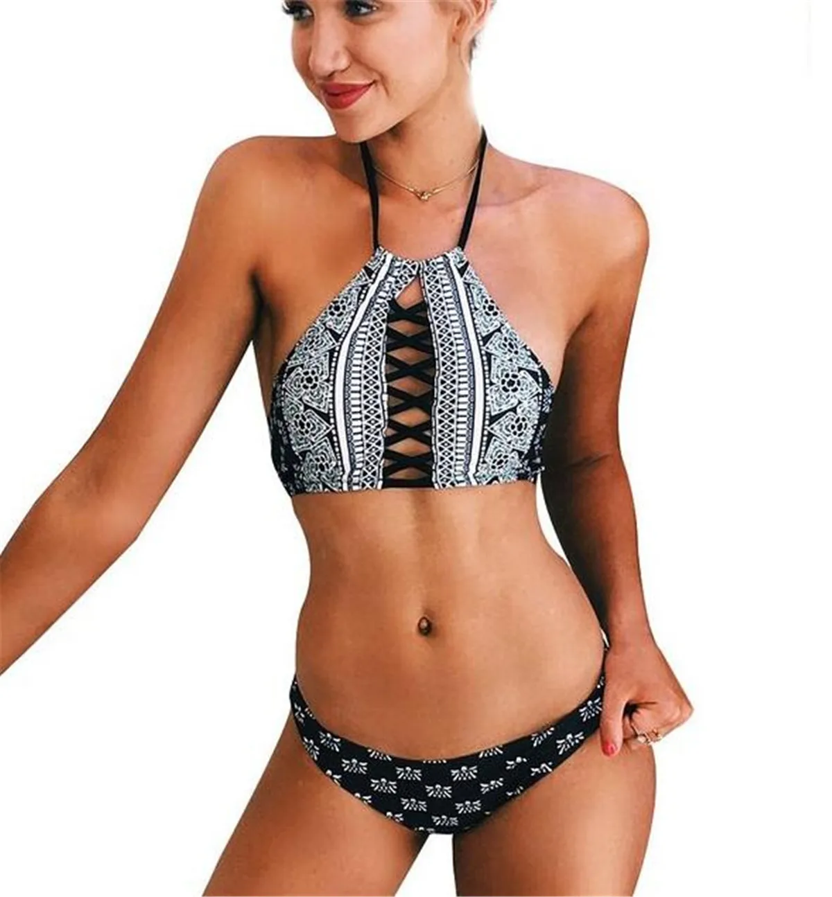 Комплект бикини с высокой талией 2020 сексуальный купальник женский купальный