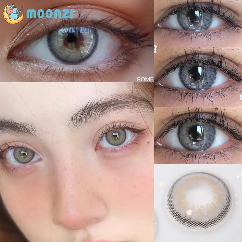 moonzi rome gray cat soft contact lens small pupil colored contact lenses for eyes yearly degrees 2pcspair myopia prescription free global shipping