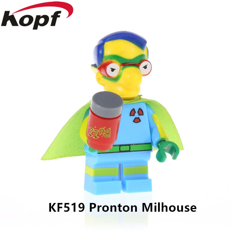 KF6039 строительные блоки Симпсоны Семейные фигурки Гомера Нельсона пронтона Барта милхауса экшн-кирпичи кукла подарок для детей игрушки