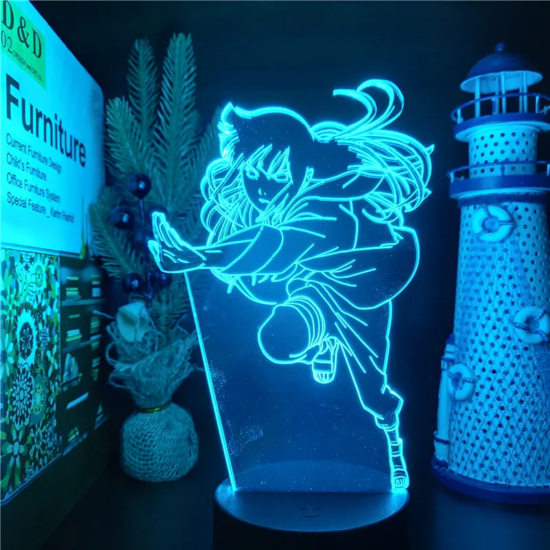 Акриловая 3d лампа Naruto Hinata светодиодный ночник в стиле аниме для спальни