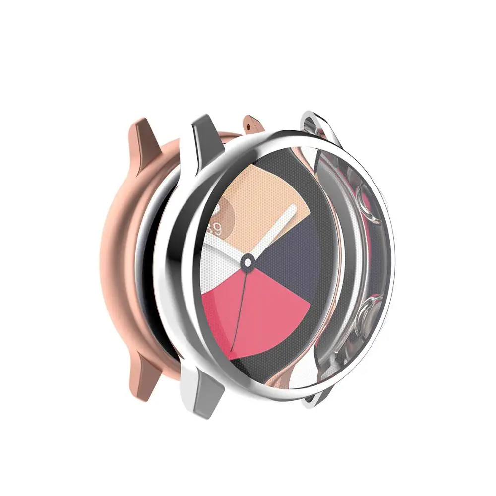 Electroplated silver Чехол для samsung galaxy watch active/active2 чехол бампер аксессуары протектор полное покрытие силиконовый защитный чехол для экрана - Цвет ремешка: Electroplated silver