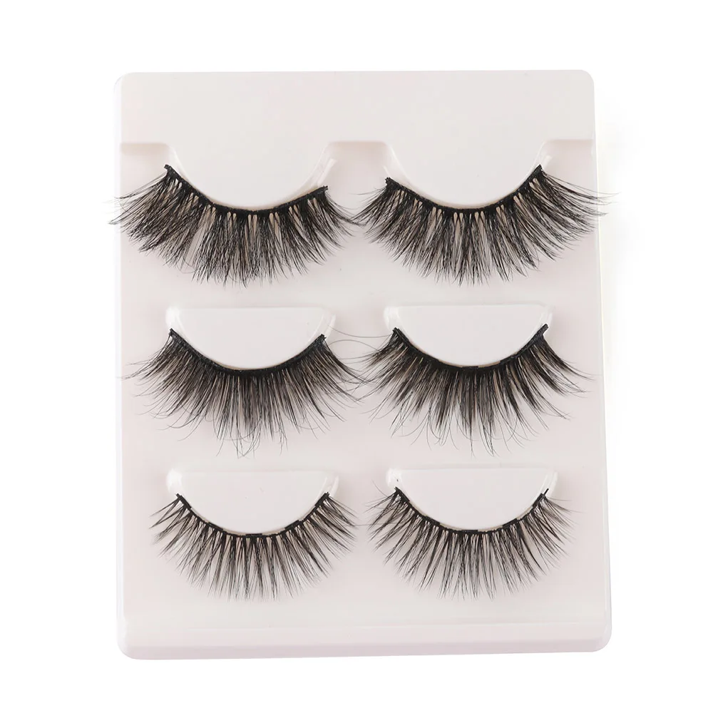 3 пар/кор. магнитные накладные ресницы для магнитной подводки глаз натуральные