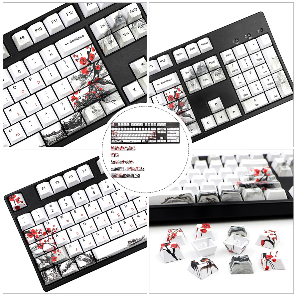 

1 Set of 128Pcs Keycaps Wonderful Computer Gaming Mechanical Keyboard Keycaps
