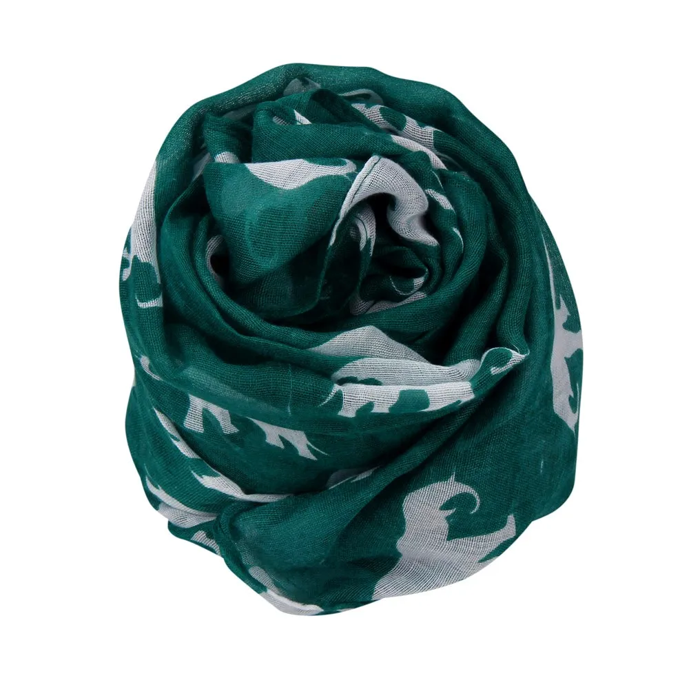 Thin Shawls Floral Print Scarf For Ladies Satin Scarf Lady Womens Long Cute Elephant Print Scarf Wraps Shawl Soft Scarves
