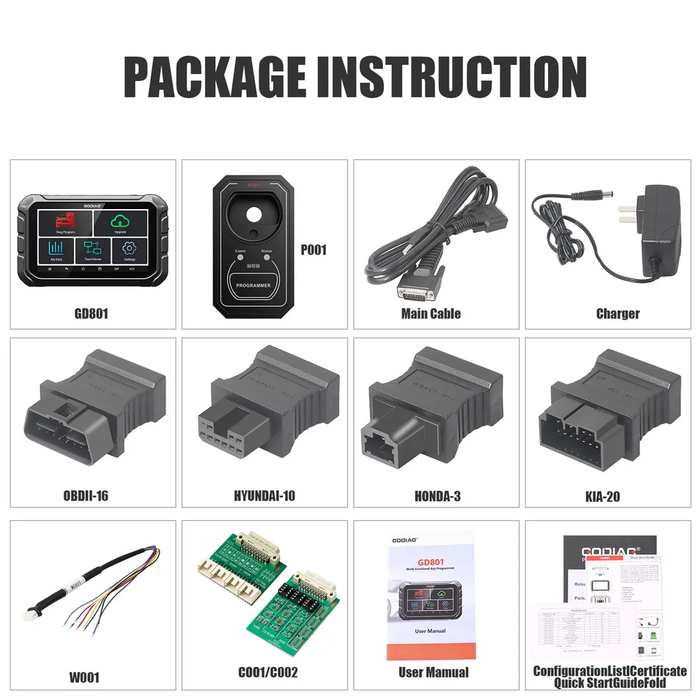 Программатор ключей GODIAG GD801 с поддержкой нескольких функций для ABS EPB TPMS EEPROM Pincode
