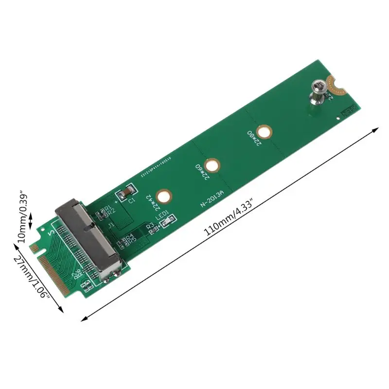 K1AA для macBook Air Pro 12 + 16 контактов SSD на M.2 Key M (NGFF) PCI-e адаптер преобразователь карты ПК