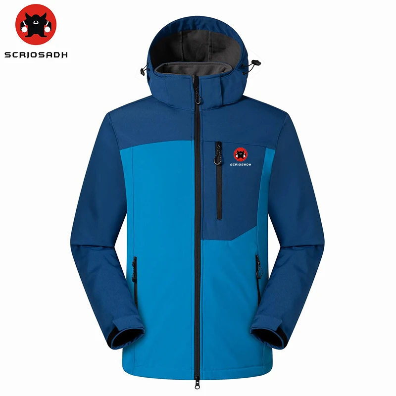 

SCRIOSADH Men's Windbreaker Waterproof Outdoor Soft Shell Climbing Jacket Outdoor Quick Dry Fleece Keep Warm Hiking Ski Jacket