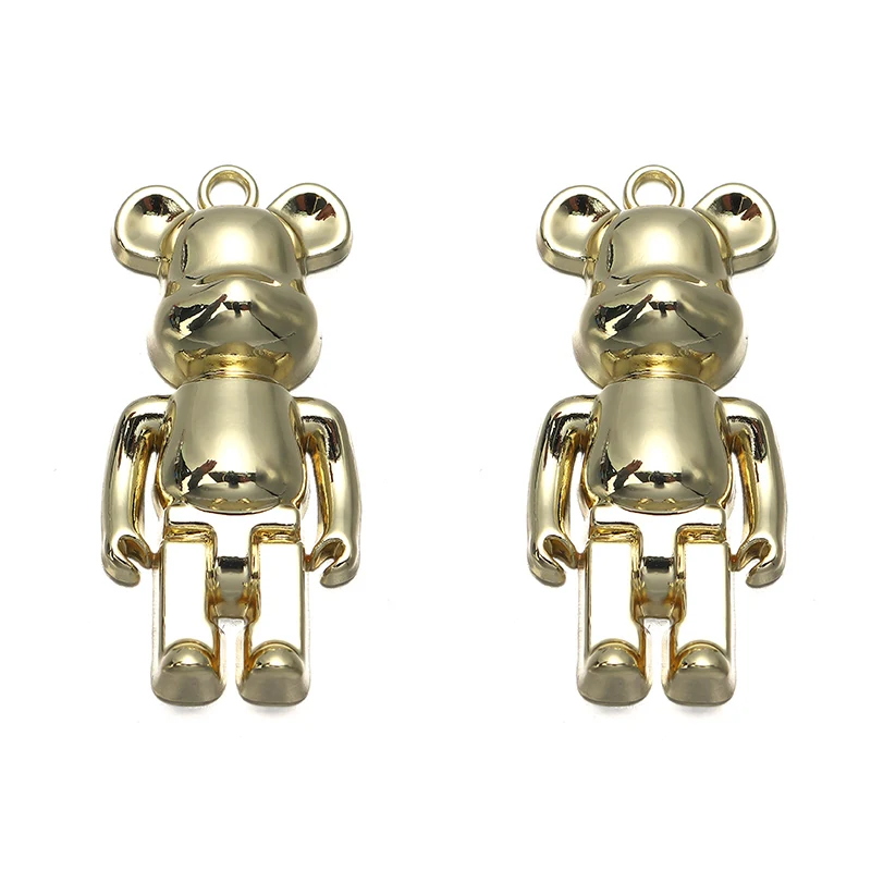 5 шт./лот трехмерный медвежонок амулеты конфетных цветов сплав кулон для сережек