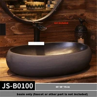 js b0097js b0098js b0099js b0100 european style oval basin handmade ceramic sink hand washing basin bowl above counter basin