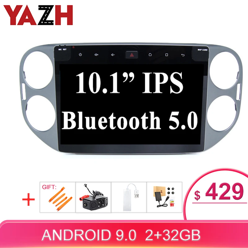 YAZH 2 din 10 1 дюймов TFT LCD IPS дисплей для VolksWagen Tiguan 2013 2014 2015 с Android 9 0 Bluetooth 5 Авто GPS