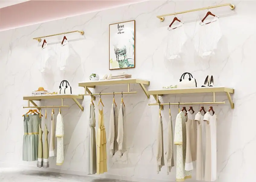 Настенная витрина для магазина одежды простая настенная висячая полка женской