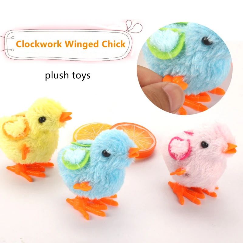

Clockwork toy cute plush simulation jumping wings chick rabbit children nostalgic toy boy girl soft toy