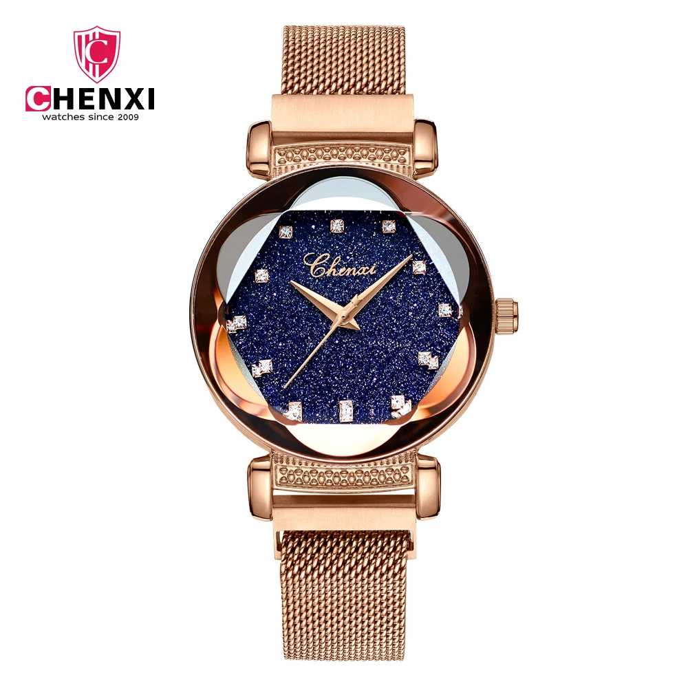 Часы наручные CHENXI женские кварцевые Роскошные водонепроницаемые с магнитным
