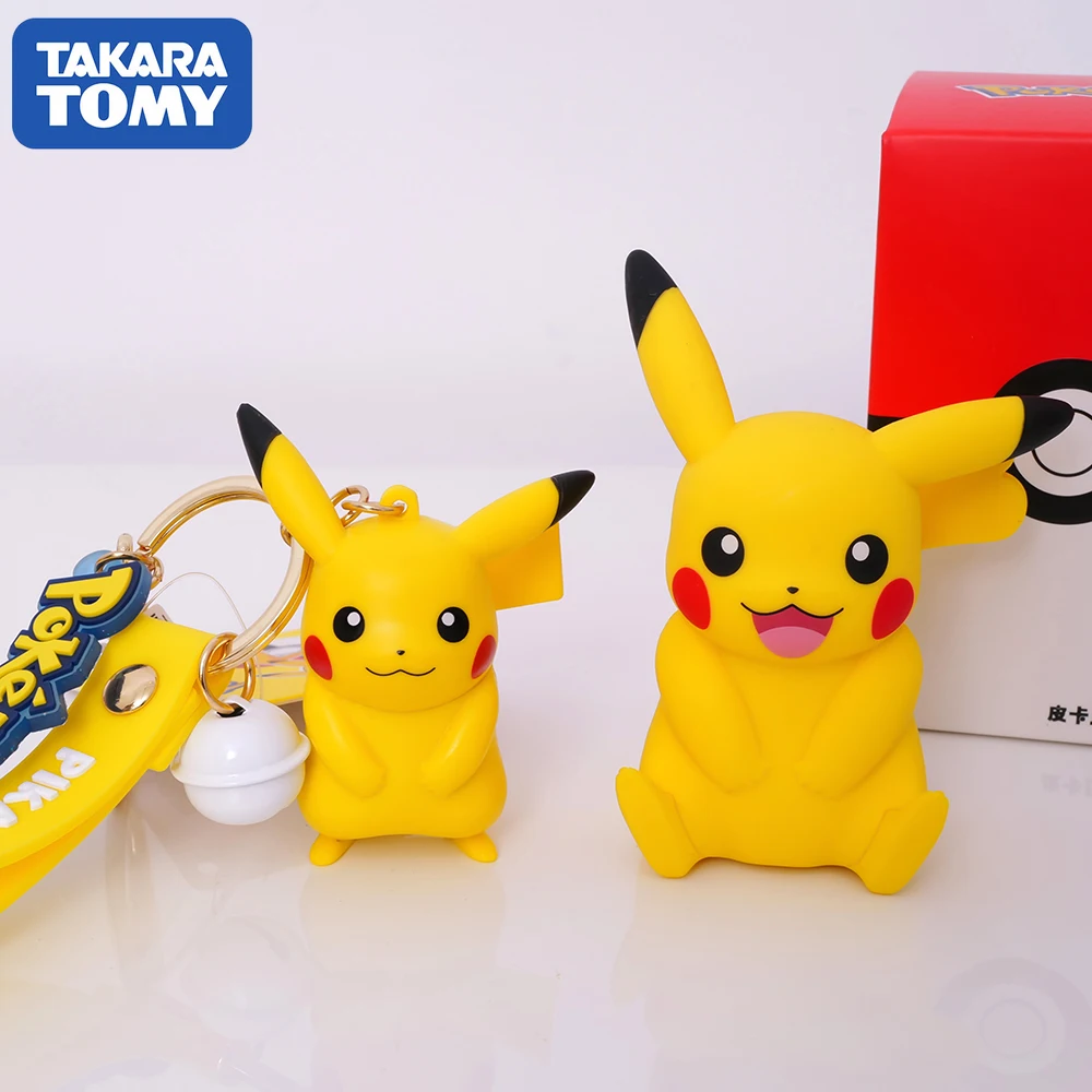 Takara Tomy Покемон мультфильм Аниме фигурки автомобиль брелок игрушка Пикачу псик