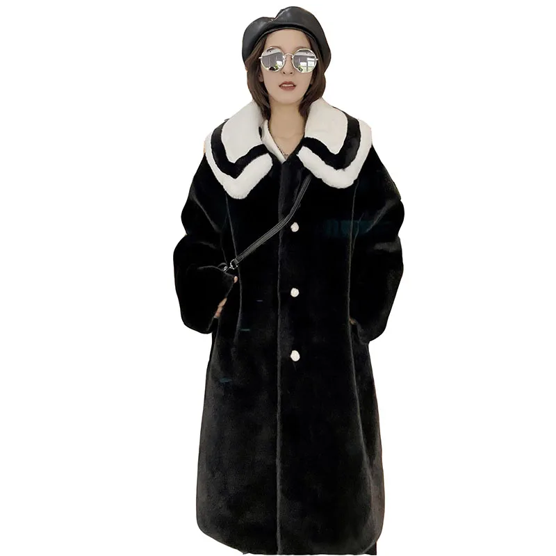 Fur Fashion Female Mink Temperament Fleece Real Fur Coat 2022 New Winter Casual Thick Warm Women Fur Coat High Quality NBH457