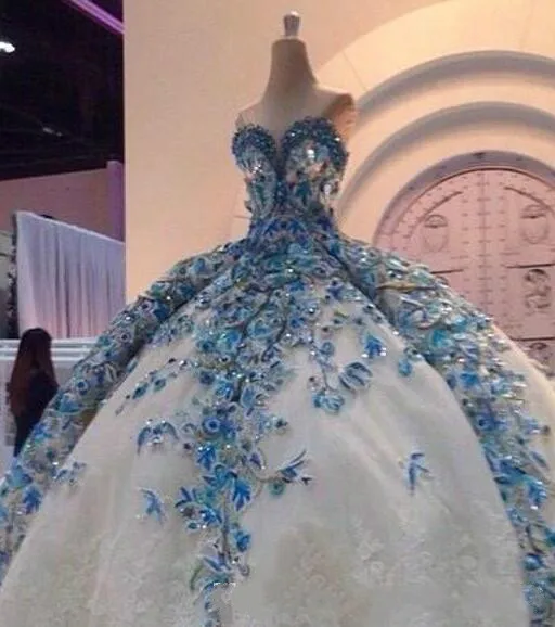 Luxury Lace Crystal Wedding Dresses Applique Darling Beautiful Pearls Plus Size Bride Ball Dresses Wedding Robe De Mariage