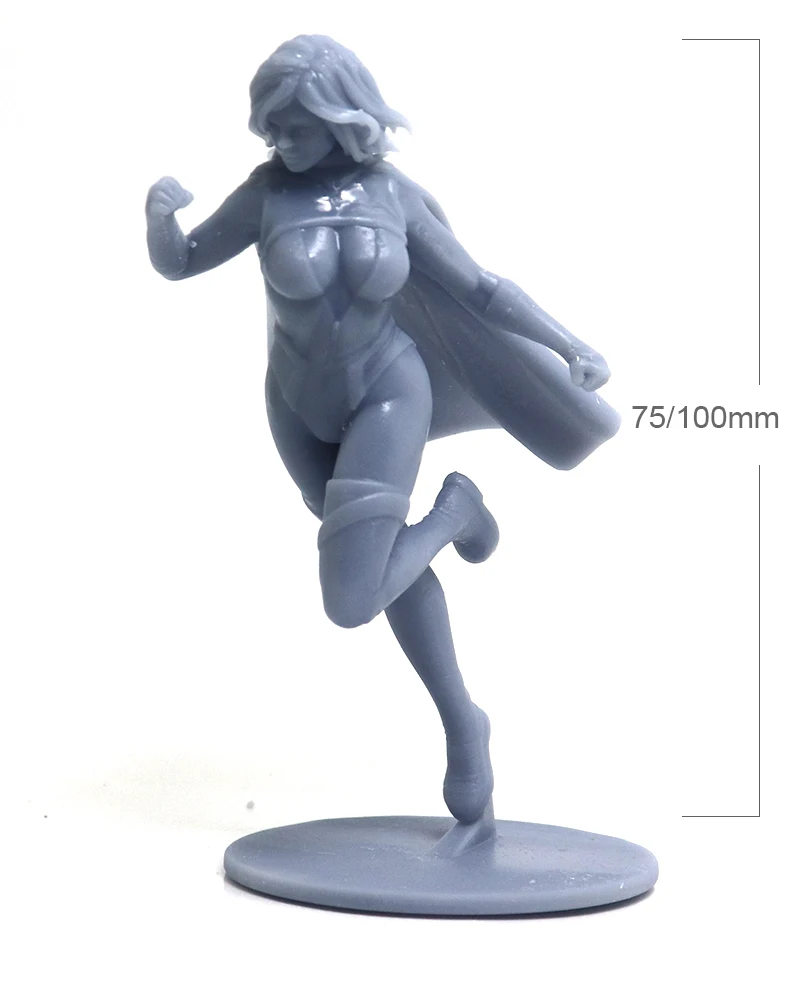 

1/24 75mm 1/18 100mm Resin Model Kits Super Girl Figure Sculpture Unpainted No Color RW-280
