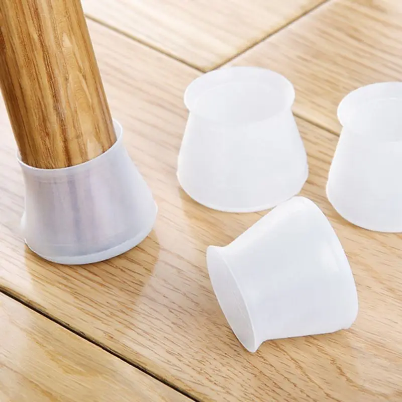 

4pcs Chair Table Foot Pad Mat Cover Protector Hard Wood Furniture Floor ProtectionMute Non Slip Universal Silicone Home Bar Use