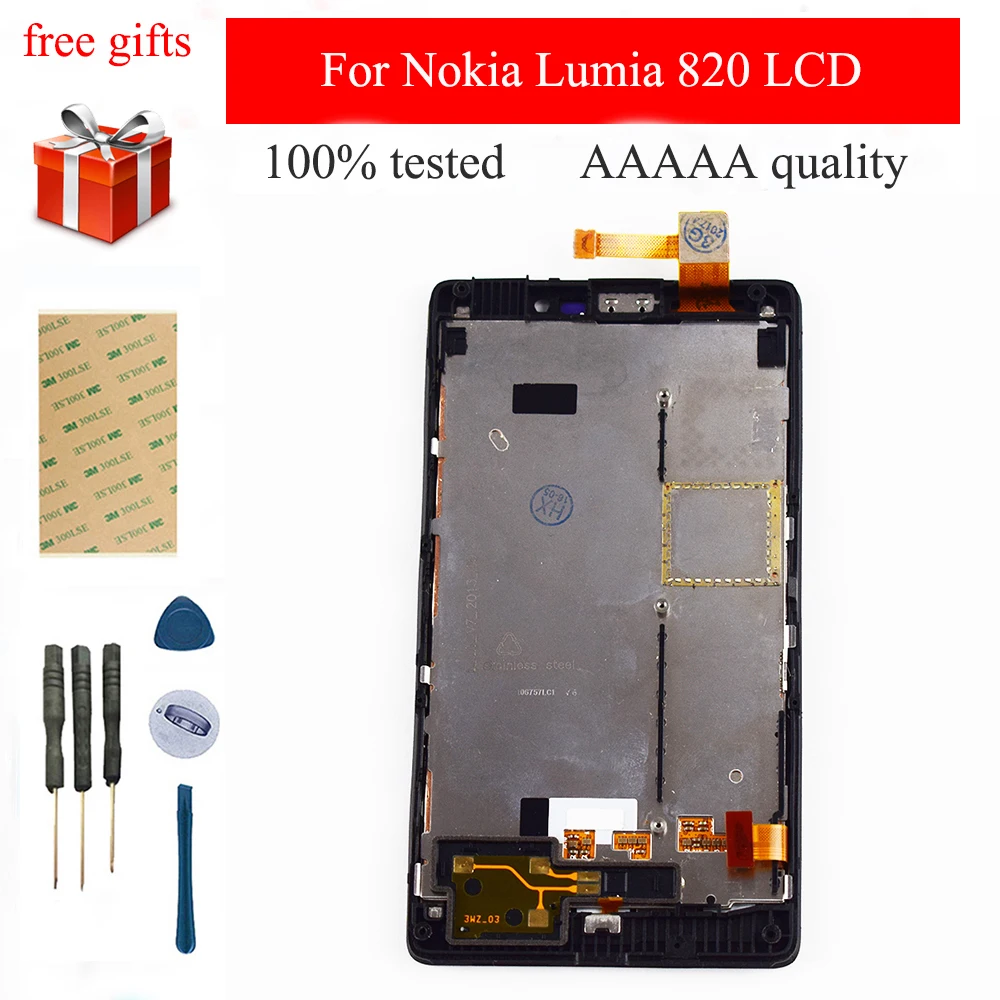 Для Nokia Lumia 820 LCD Touch N820 сенсорный экран дигитайзер сенсорная стеклянная панель ЖК